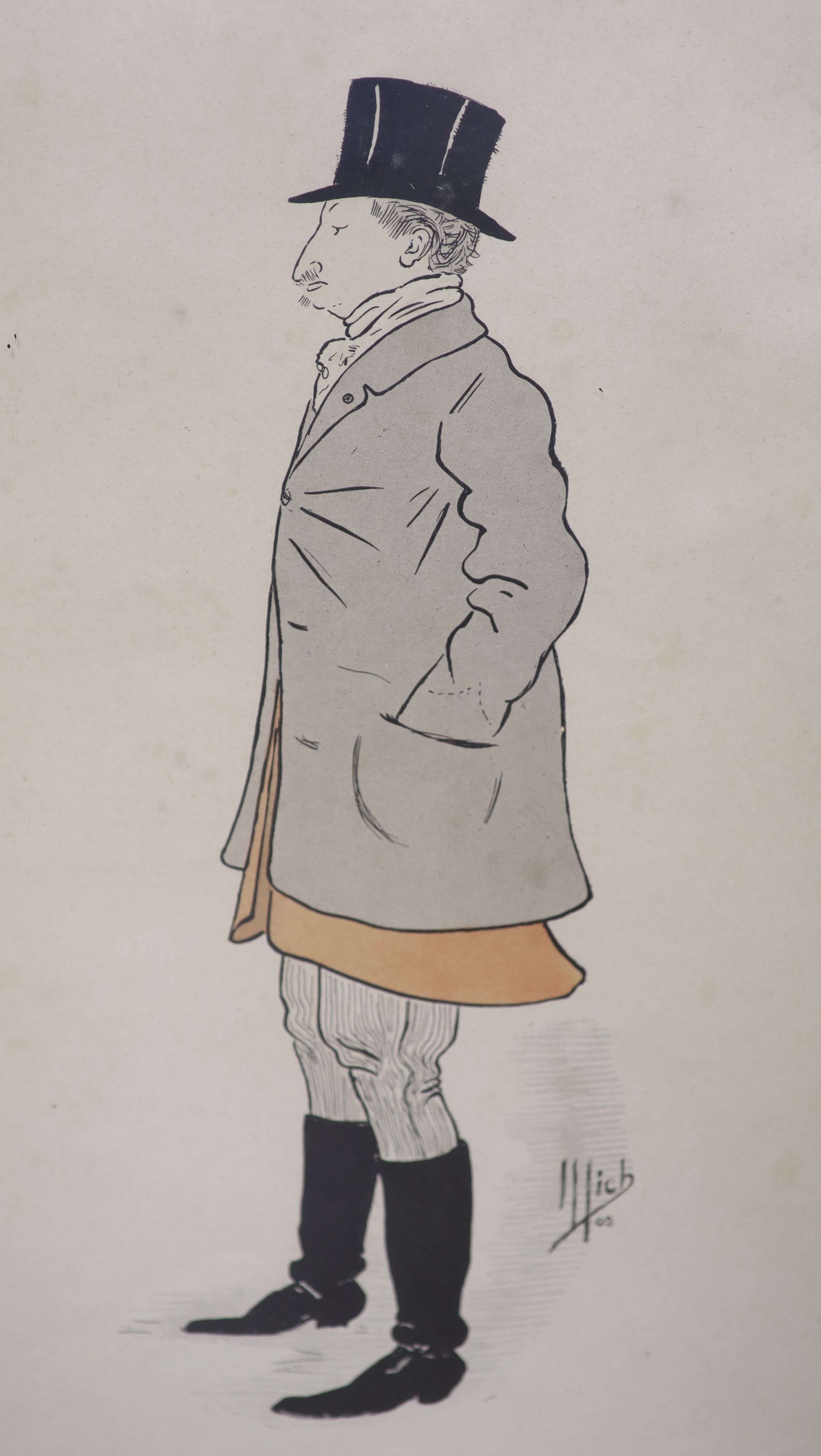 Michel Liebeaux (1881-1923), ten Men's Fashion lithographs, variously framed, with original 1902 portfolio